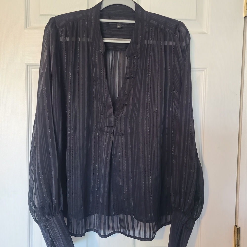 Banana Republic Black Sheer Blouse